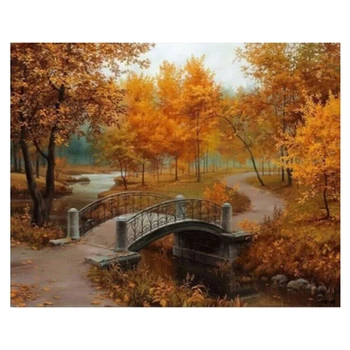 

Frame Oil DIY Painting By Numbers Kits Autumn Landscape Hand Painted Paint By Numbers Unique Gift for Home Decor