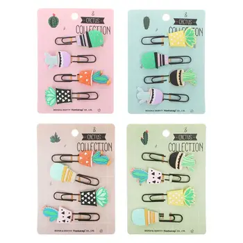 

4pcs/set 4pcs/set Creative Cartoon Paperclips Bookmarks Cactus Soft Silicone Colorful Paper Clip File Memo Photo Clip School