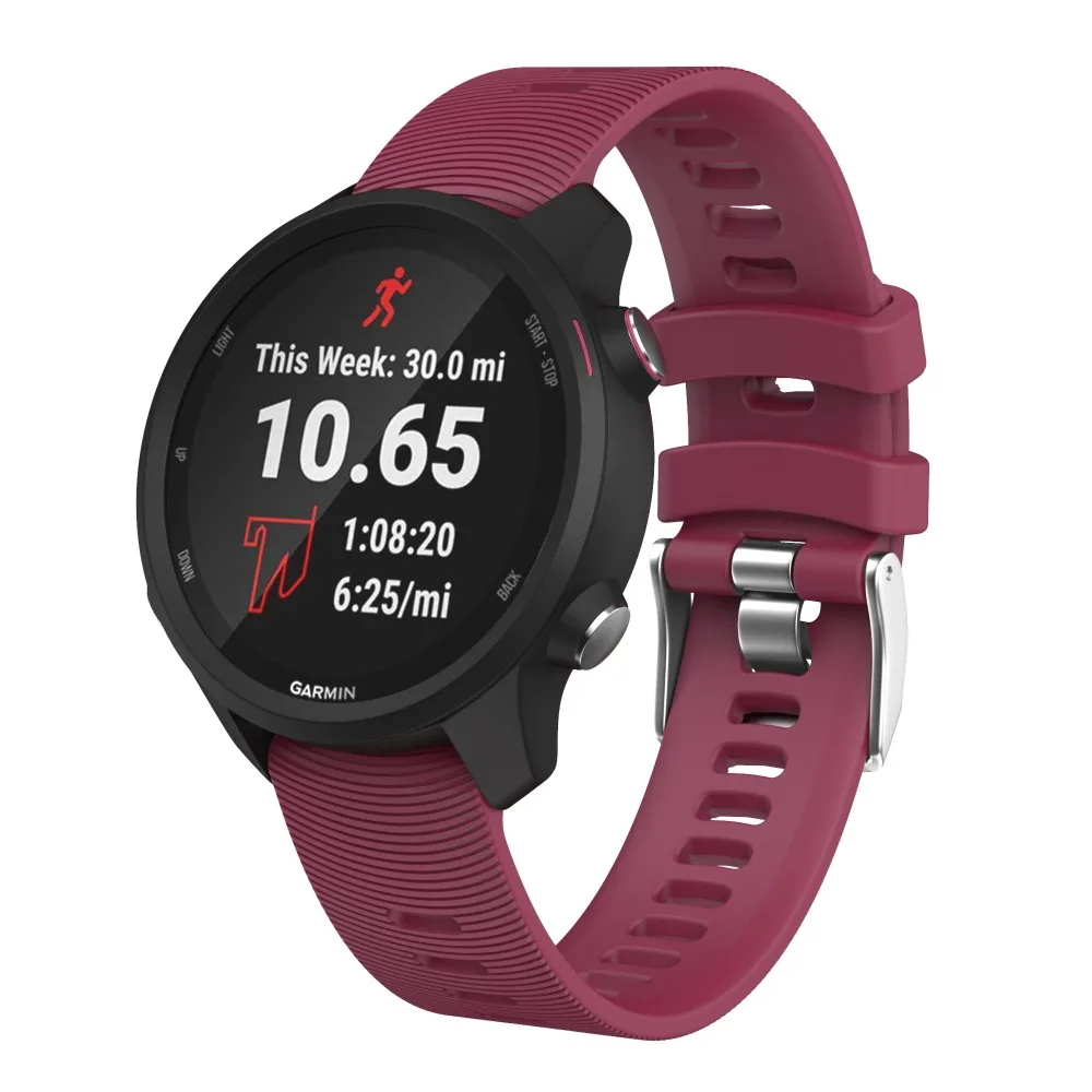 20 мм силиконовый сменный ремешок для Garmin Vivoactive3 3 Vivomove HR, умный Браслет для Forerunner 645, музыкальный ремешок в полоску - Цвет: Fushsia