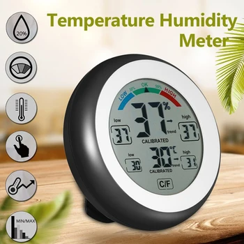 

LCD Car Touch Screen Digital Thermometer Hygrometer Indoor Home Outdoor Temperature Humidity Meter Weather Station Celsius