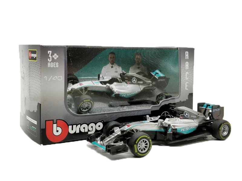 BBurago F1 весы 1:43 RedBull AMG W05 W07 SF71H SF70H SF16 RB13 RB14 RB15 SF90 литья под давлением гоночный автомобиль модель Машинки Игрушки - Цвет: W07 Nr44 L.Hamilton