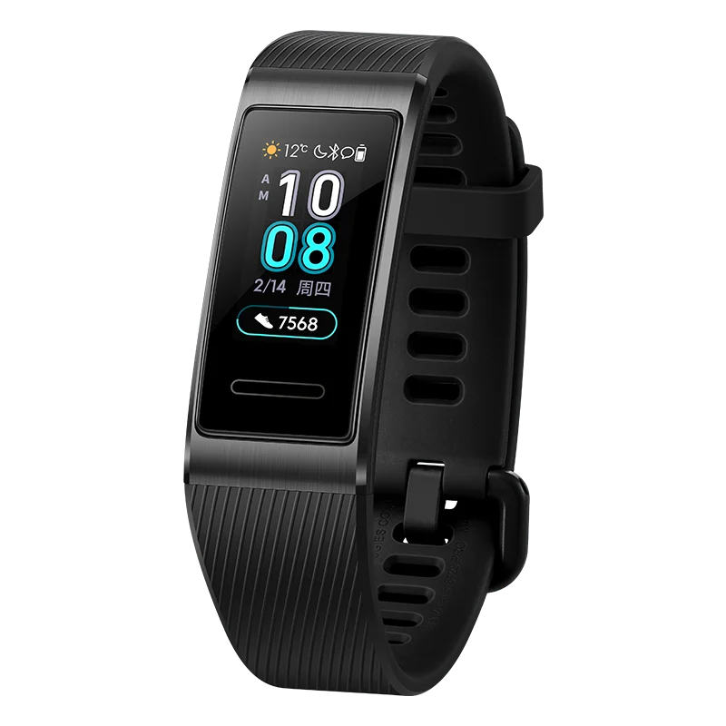 Смарт-браслет HUAWEI Band 3 Pro со встроенным gps 0,9" AMOLED экраном 12 дней с аккумулятором, фитнес-трекер, монитор сердечного ритма, 5 АТМ, BT4.2 - Цвет: Black