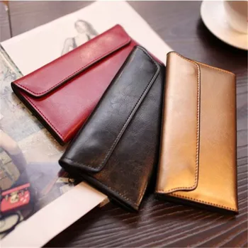 

2020 Women Wallet Fashion Solid Color Purse Multifunctional Cowhide Female Long Women Purses multiple Cards Holder Clutch bag