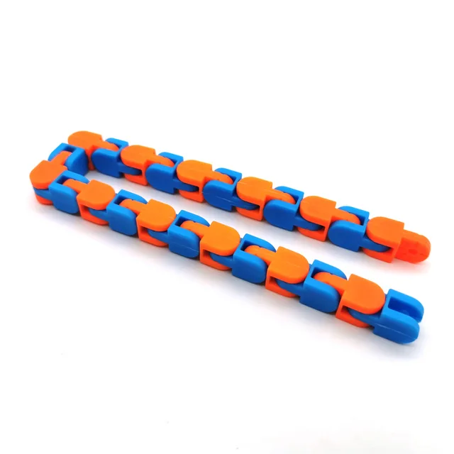 Bike Chain Bracelet Snake Toy Plastic Kids Adult Funny Decompression Toy Puzzle Game Countless Shapes Bracelet Snake Bending Toy 4
