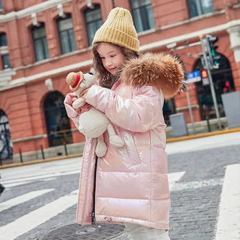 

Fashion Snowsuit Children Winter Down Jackets For Girls Clothes Cold Proof Warm Thickening Hooded Down Coats Baby Kids Outwear