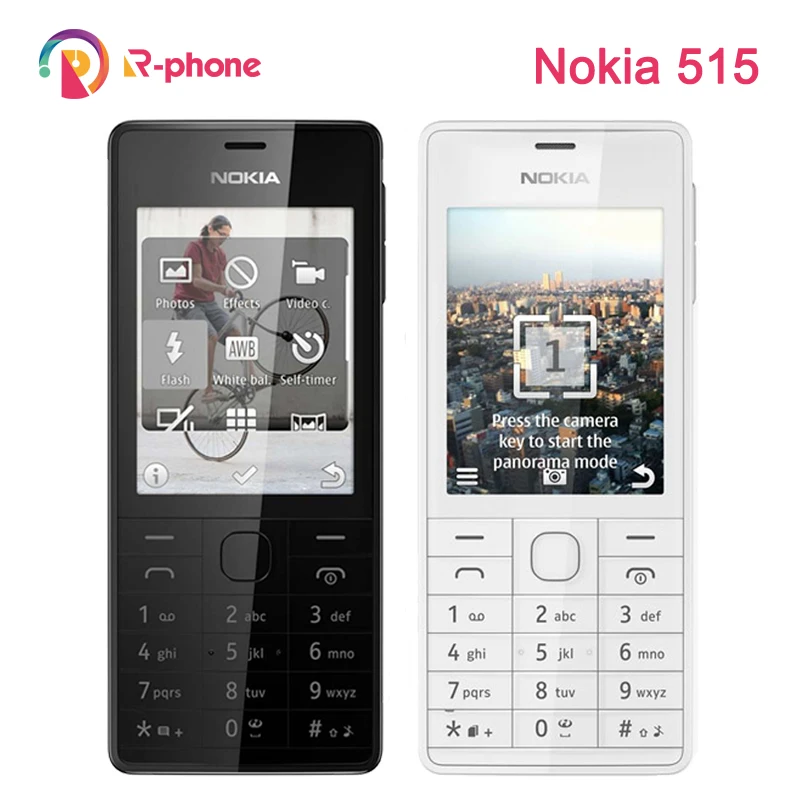 Восстановленный Оригинальный Мобильный телефон NOKIA 515 5 МП 2 4 дюйма две Sim карты