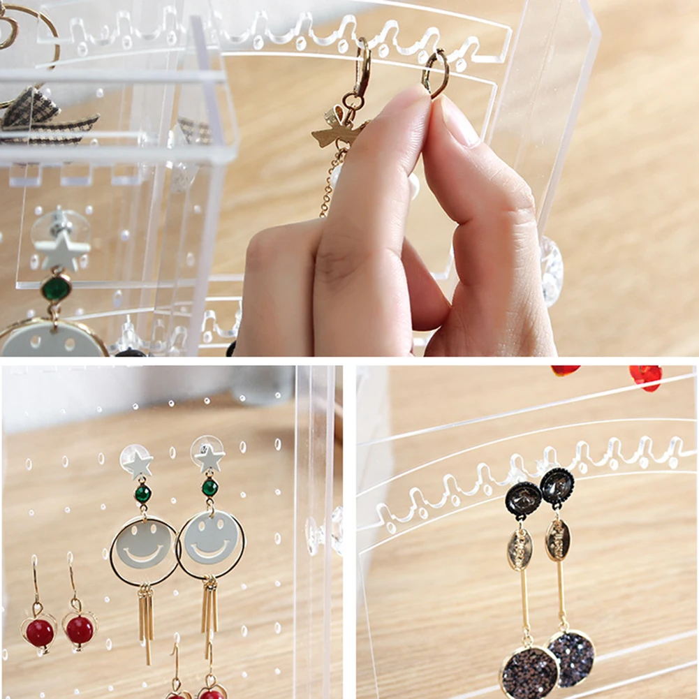 Dustproof Acrylic Earrings Jewelry Storage Box Display Stand Holder Drawer Rack Earrings Ring Multi-function Jewelry Storage Box