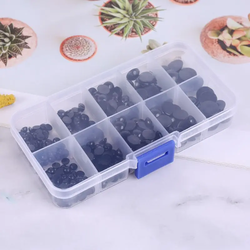 

360pcs 10 Sizes Black Plastic Safety Eyes for Bear Doll Animal Puppet Crafts Children Kids DIY Toys