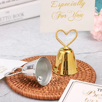 

1PC Romantic Wedding Seat Clip Kisses Bell Lucky Table Seat Card Holder Photo Clip Birthday Wedding Supplies Desktop Decoration