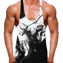 Мужская майка, повседневная майка без рукавов с принтом, u-образный вырез, тренажерный зал, бодибилдинг, фитнес, одежда для мужчин, майки, одежда для фитнеса