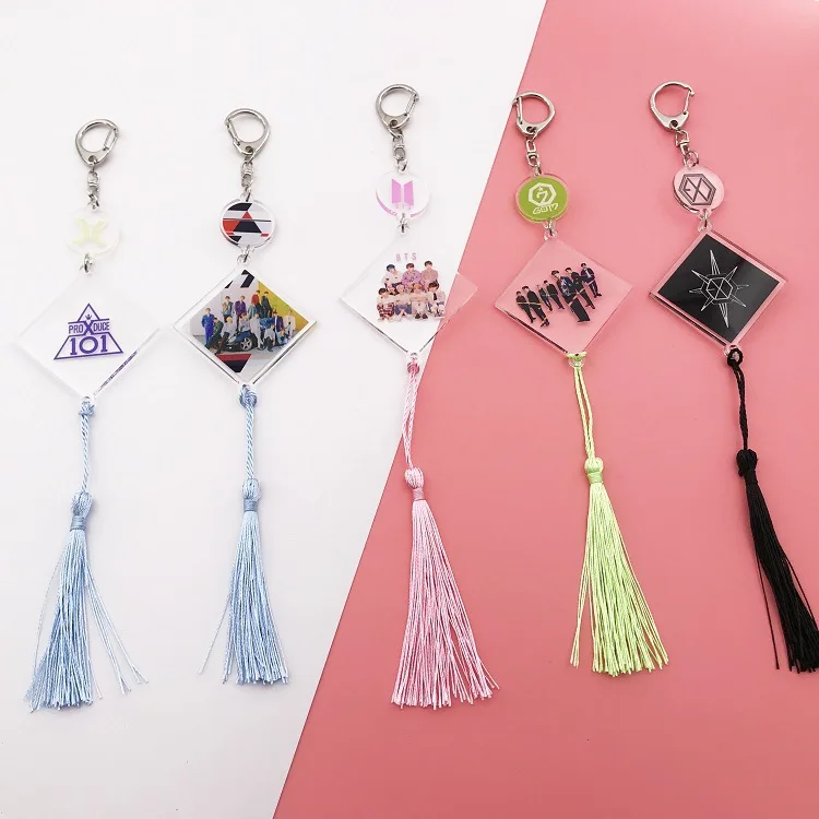 

kpop Fringe pendant Bangtan Boys Tassel Keychain GOT7 TWICE EXO BLACKPINK NCT Fringe pendant keyring pendant jewelry
