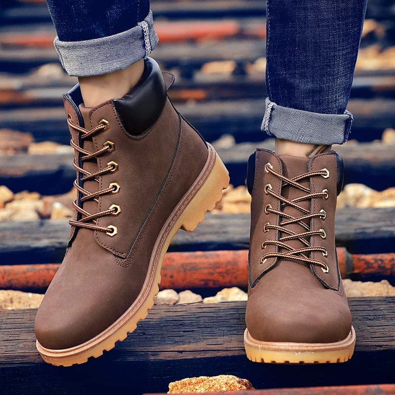 Men Boots Fashion Snow Outdoor Casual Cheap Timber Lover Winter Shoes Platform Genuine Leather |