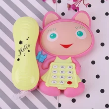 1 шт. мультфильм кошка история с светодиодный свет детские машины детский телефон музыкальные игрушки цвет случайный