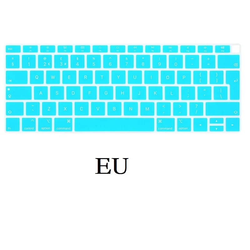 Кожа клавиатуры для Macbook Air 13 A1932, Силиконовая Водонепроницаемая защитная пленка - Color: EU-Blue