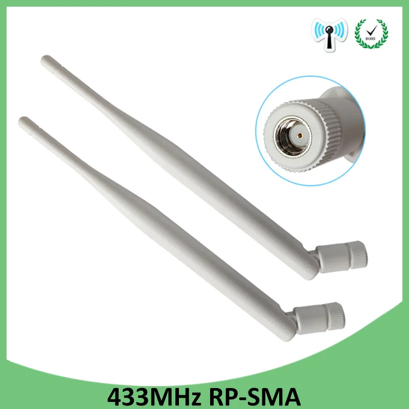 

2pcs 433Mhz Antenna 5dbi GSM 433 mhz RP-SMA Connector Rubber waterproof directional antenne wireless Receiver for Lorawan