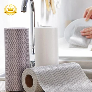 

50Pcs/Roll Non-Woven Fabric Washing Cleaning Cloth Kitchen Disposable Rag Wiping Pad Towel