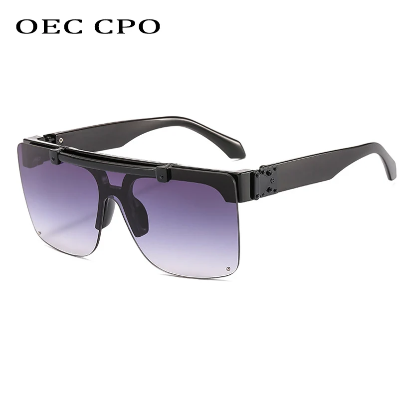 

Rimless Square Sunglasses Men Brand Fashion Flip Colorful Trend Men Eyewear Retro Sunglasses Female Gafas GlassesO477