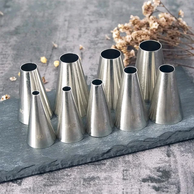 #801~809 Round Piping Nozzles Pastry Tips Cake Cream Decorating Baking Tool Stainless Steel Cupcake Cookie Icing Macaroon #801~809 Round Piping Nozzles Pastry Tips Cake Cream Decorating Baking Tool Stainless Steel Cupcake Cookie Icing Macaroon