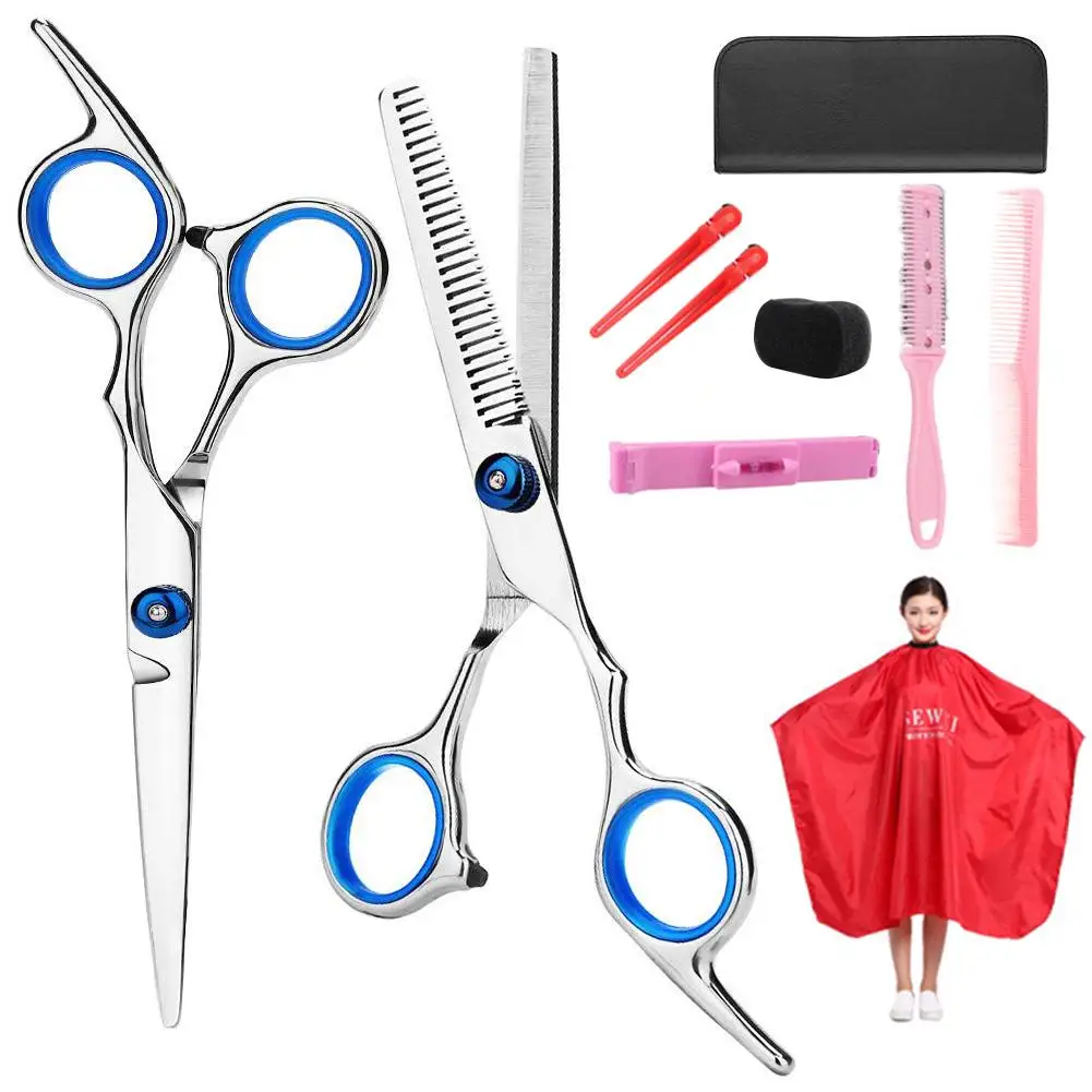 10pcs Hairdressing Scissors Kit Hair Cutting Scissorsset Hair Scissors