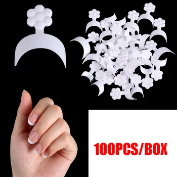 Ceny 100 Sztuk/pudło Białe Sztuczne Fałszywe Tipsy Krótkie Francuskie Sztuczne Akrylowe DIY Beauty Manicure Salon Zdobienie Paznokci Dekoracje
