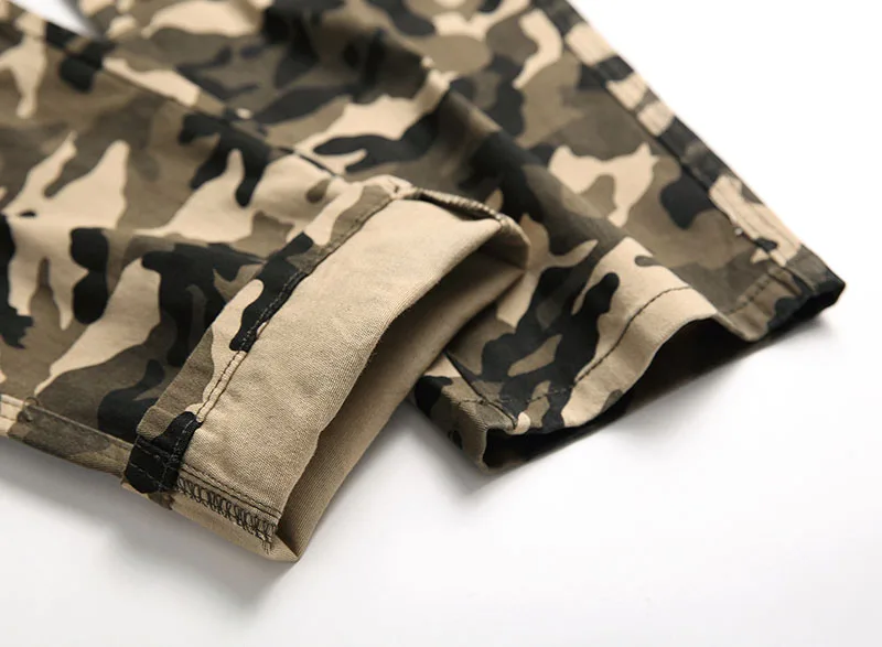 KIOVNO Men Cargo Camouflage Jeans Pants Multi Pockets Slim Fit Stretch Denim Trousers For Male Size 28-40  (8)