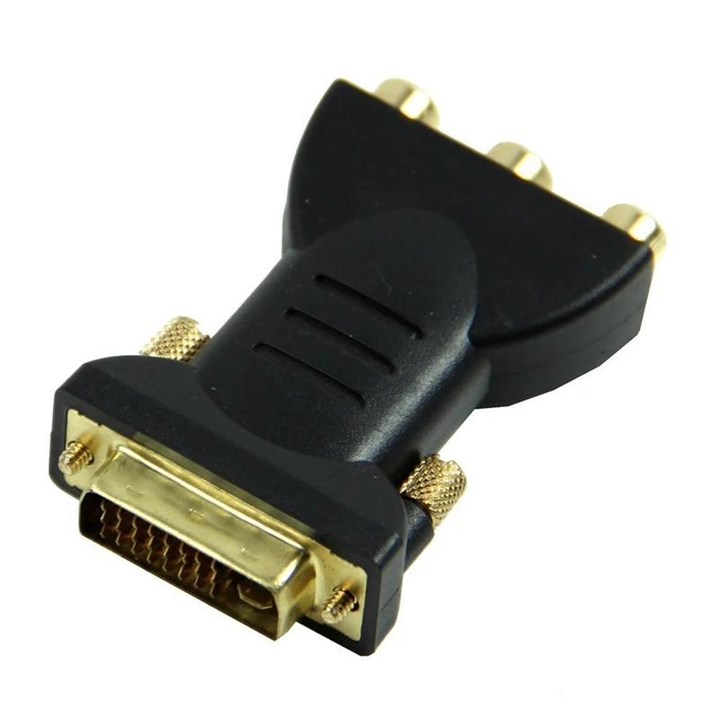 1 DVI-I24+ 5 мужчин и 3 RCA Женский Разъем конвертер адаптер(черный