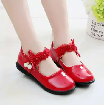 

Girls Leather Shoes for Children Wedding Dress Princess School Shoes Kids Summer Bow-knot Black Student Sandals Korean Fashion