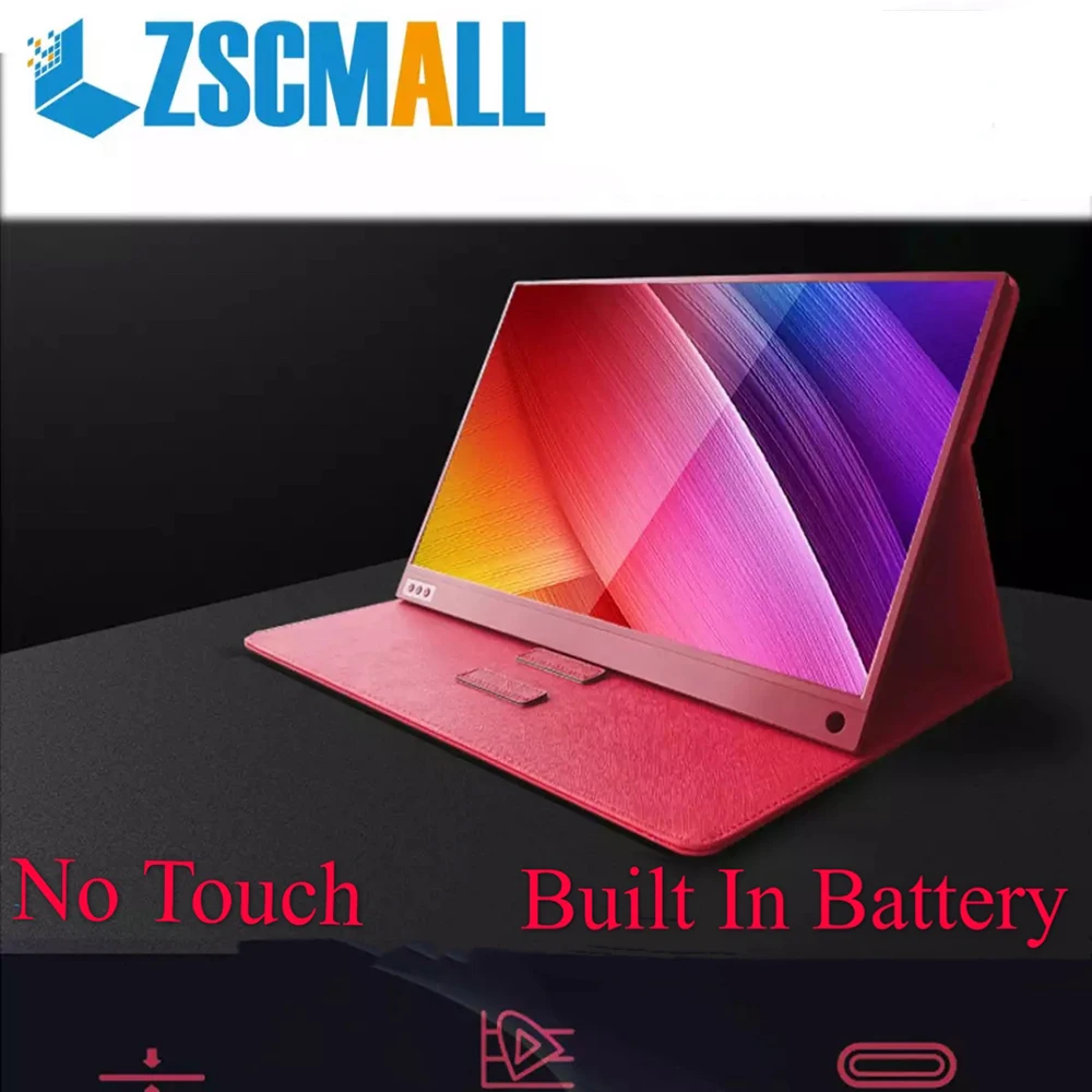 Built In Battery Портативный монитор 15," Встроенный аккумулятор светодиодный usb type C Hdmi игровой монитор Ips 1080p дисплей для PS4 ноутбука телефона Xbox переключатель - Цвет: Built In Battery