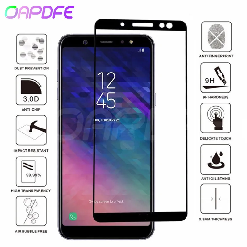 9D Защитное стекло для samsung Galaxy A3 A5 A7 Защитная пленка для экрана для samsung A7 A6 A8 Plus A9 закаленное стекло
