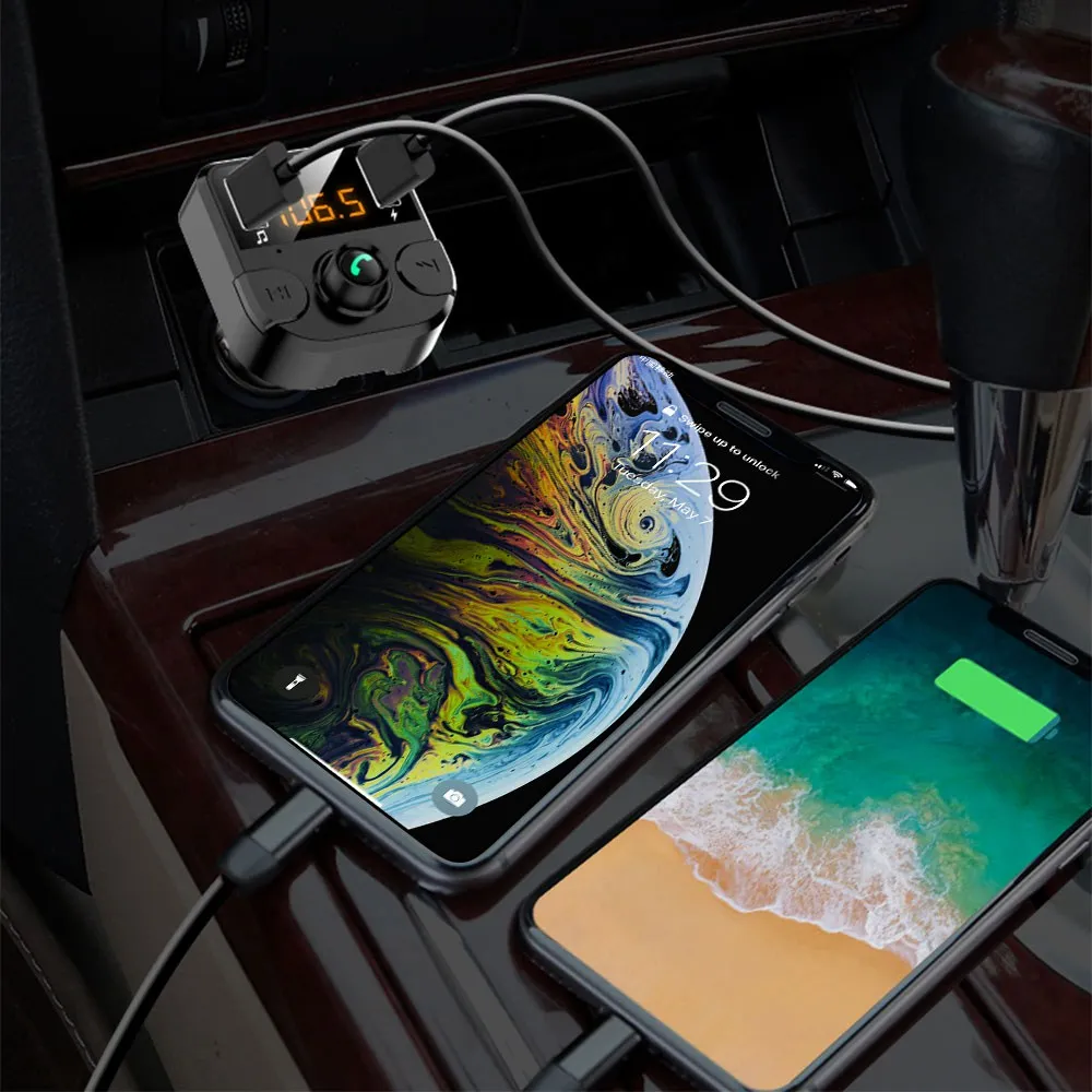 KISSCASE Wireless Bluetooth Mp3 Player Charger Universal Car Accessories USB Charger Support Power off Memory Chargeur MP3