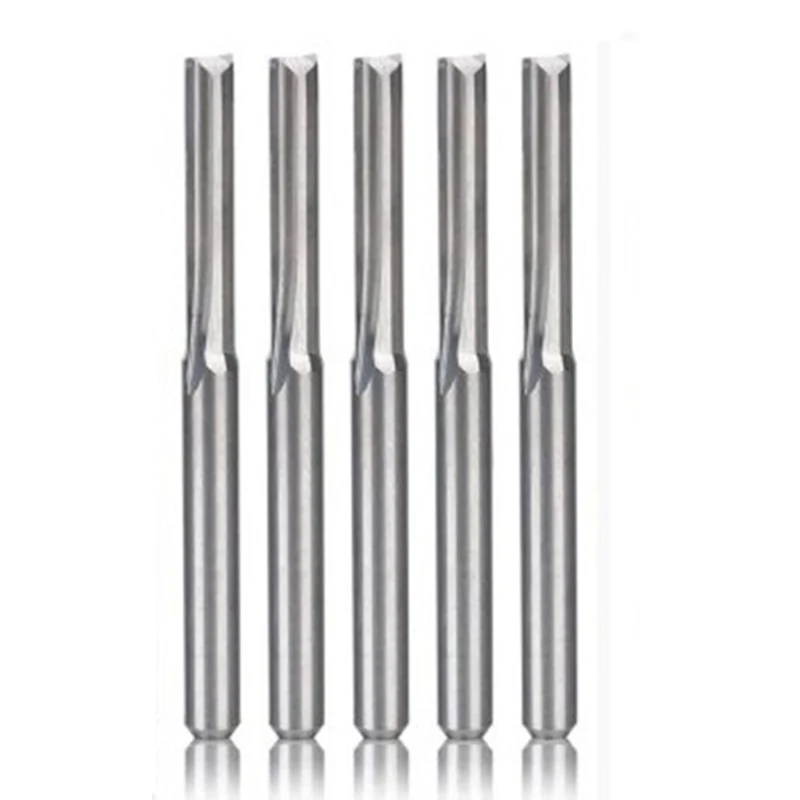 

5PCS Two Flutes Spiral Carbide Mill Tool Cutters for CNC Router, Compression Wood End Mill Cutter Bits, 3.175X17mm