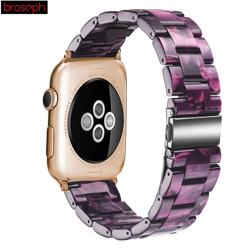 Ремешок из смолы для iwatch 4 Band 44 мм 40 мм Push-браслет на кнопке для Apple Watch Series 4 3 2 1 часы браслет Ремешки для часов