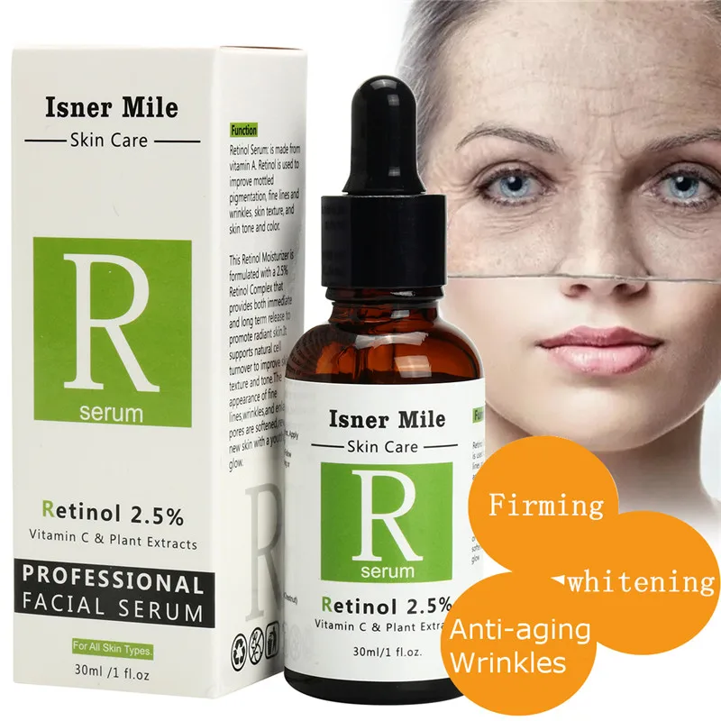Retinol 2.5% 30 мл Витамин С Сыворотка устойчивое восстановление кожи против морщин анти акне антивозрастная Сыворотка для ухода за кожей лица Сыворотка для лица