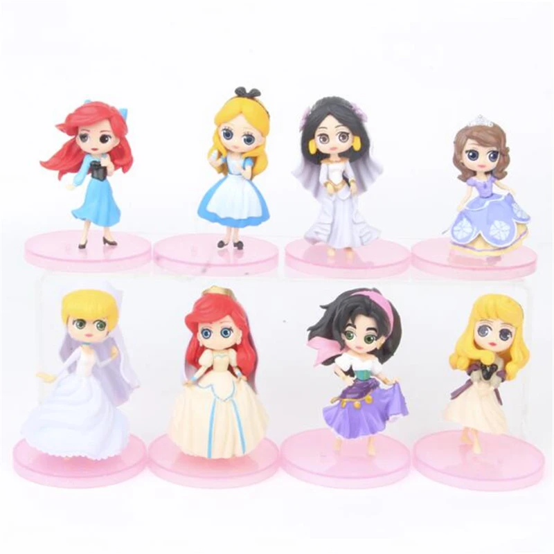 Disney Princess Alice Cinderella Cake Toppers Girls Birthday Party Cake Decoration Figure Dolls Wedding Supplies Baking Gifts