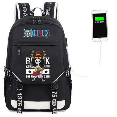 Style 22 Один Кусок Луффи Чоппер череп Law USB порт рюкзак для мальчиков и девочек для мужчин и женщин Сумка дорожная школьная сумка для подростков ноутбук Книга сумка Mochila - Цвет: Style 22