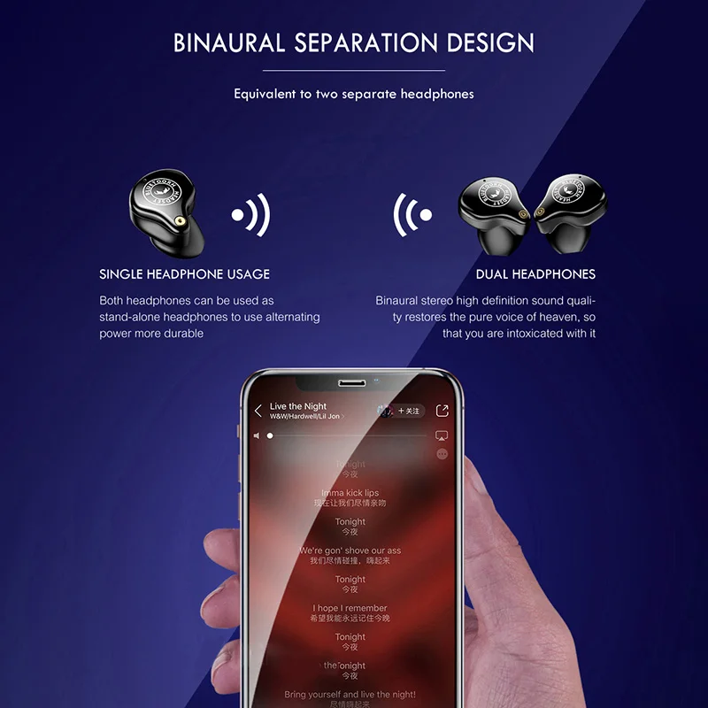 Беспроводные bluetooth наушники TEAMYO XsPlus с зарядкой 3600 мА/ч HD стерео чехол TWS Bluetooth 5 0