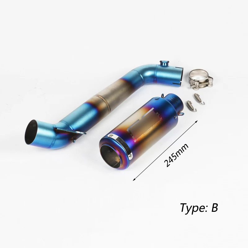 Exhaust Set for 2008- Honda CBR1000RR Motorcycle 61 mm Mid Exhaust Pipe No Db Killer Slip On US Edition Stainless Steel