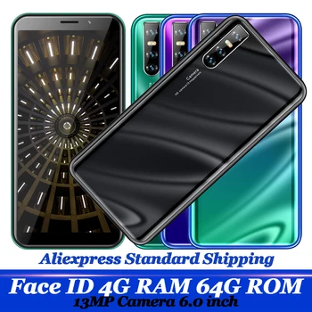 

A3 Global version 4G RAM 64G ROM Quad Core Smartphones 13MP 6.0inch Big Screen Android Mobile Phones Face ID Unlocked Celulares