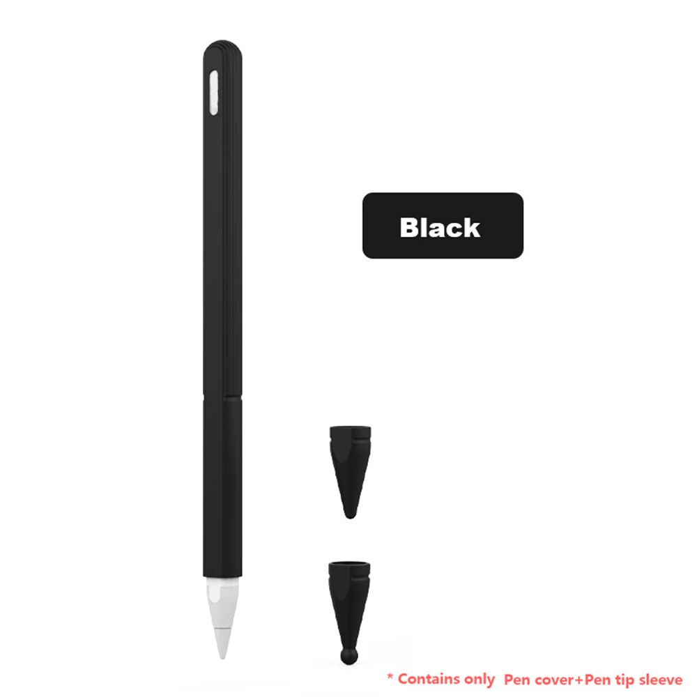 Стилус для Apple Pencil Tablet сенсорный Стилус защитный чехол Портативный мягкий силиконовый чехол мягкий разноцветный планшет стилус - Цвета: black