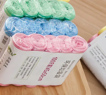 300pcs Подвесной мешок для мусора на дверь шкафа для кухни, подвесной мешок для мусора для кухонного шкафа, 100 шт, цветной пластиковый мешок для мусора, утолщенный - Цвет: 300pcs