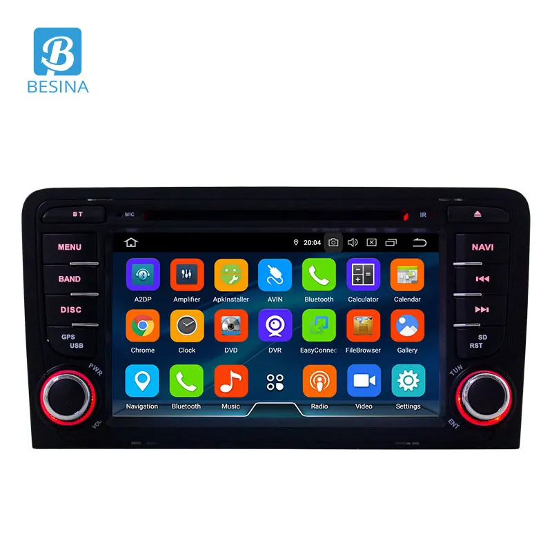 Excellent Besina 2 Din Car Radio Android 9.0 Car DVD Player For AUDI A3 S3 2002-2011 GPS Navi Steering Wheel Multimedia Auto Audio Canbus Video Stereo WIFI 4G RAM 64G ROM 1