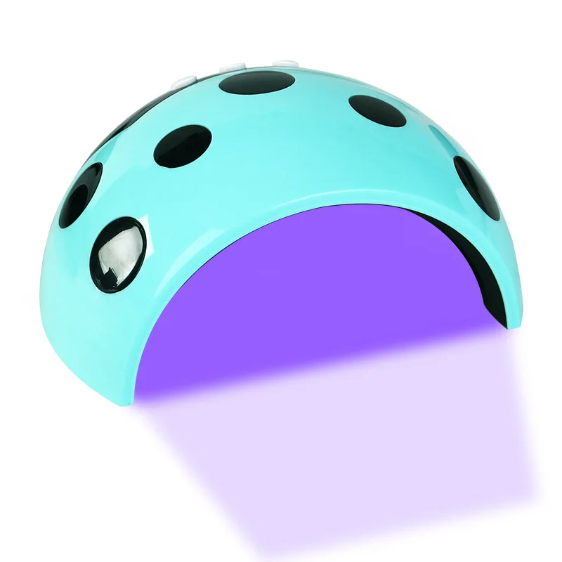 Blue CYSHMILY USB СВЕТОДИОДНЫЙ светильник для ногтей 24 Вт с милым рисунком божьей коровки, быстросохнущая лампа для ногтей, светильник от солнца, умный светильник для маникюра, Гель-лак для ногтей - Цвет: Blue