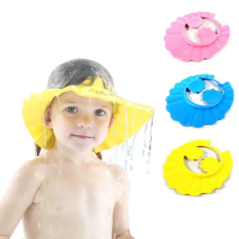 

Baby Shower Caps Shampoo Cap Wash Hair Kids Bath Visor Hats Adjustable Shield Waterproof Ear Protection Eye Children Hats Infant
