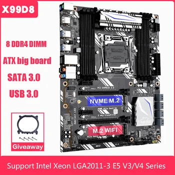 شراءJINGSHA X99 D8 اللوحة مع Xeon E5 LGA2011-3 2.5 جيجا هرتز ذاكرة DDR4 ، NVME M.2 ، واجهة واي فاي ، 8 * DDR4