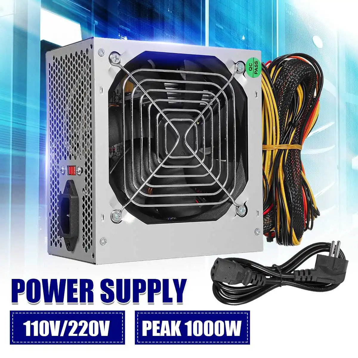 1000w Atx Power Supply+quiet Fan For Intel Amd Pc Psu Pc Computer