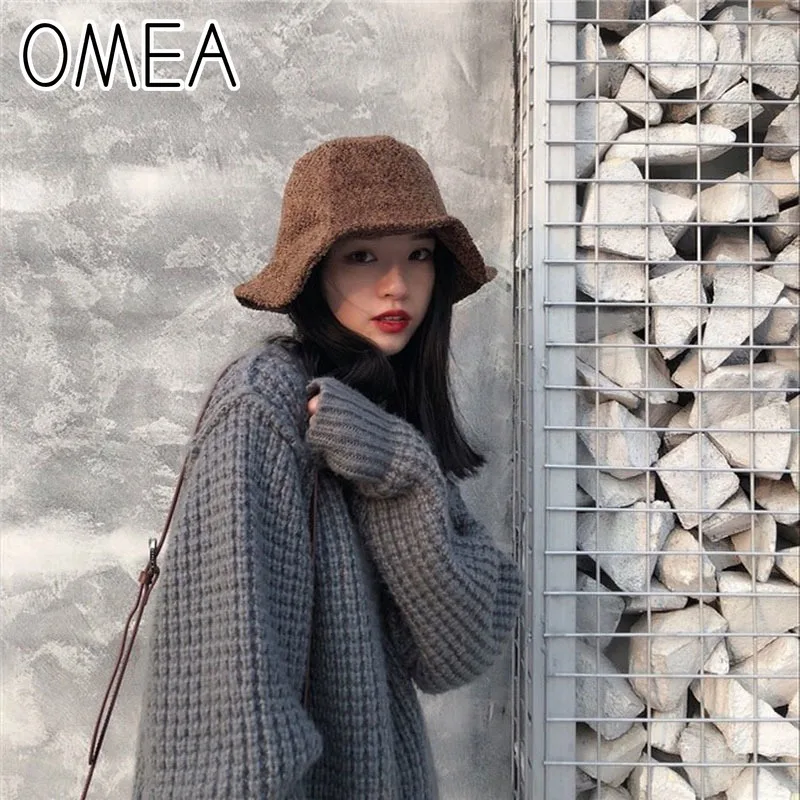 OMEA, женские фетровые шляпы, шерстяные фетровые шляпы, женские шляпы, четыре сезона, с широкими полями, с волнистым краем, Fedora, плоский верх, сплошной цвет, рыбацкая шляпа