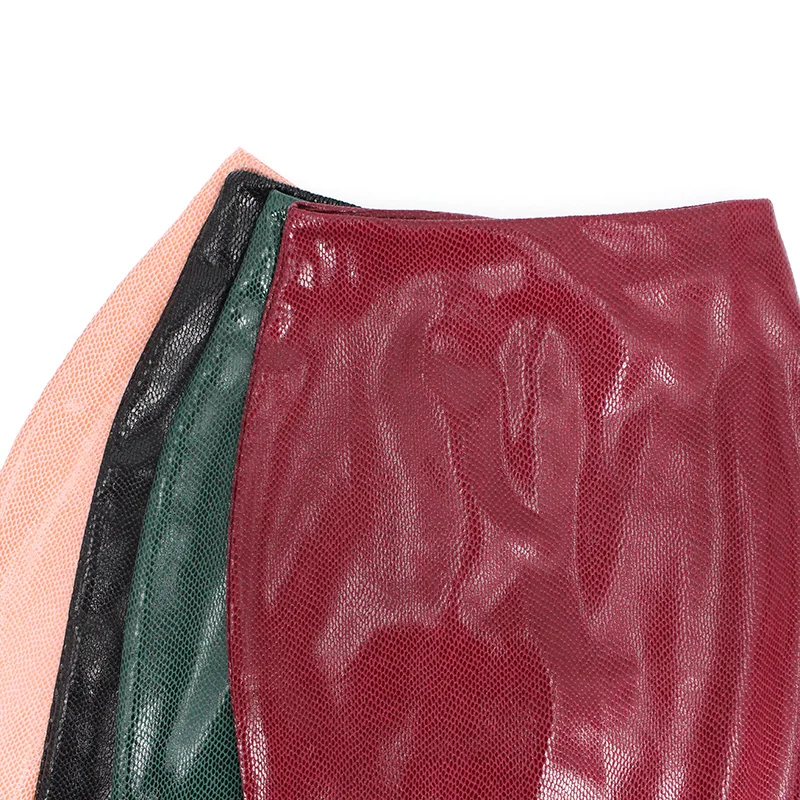 Faldas Mujer Moda юбки женские зимние Высокая Талия патент из кожи пу, с рисунком под змеиную кожу узкая пикантная Юбка До Колена Футляр Jupe Femme