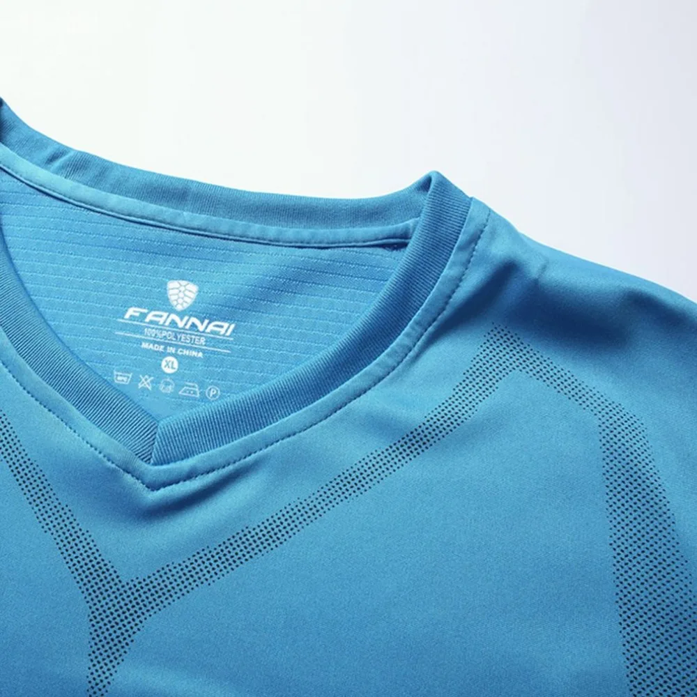 Fannai Мужская футболка с коротким рукавом, открытый спортивный топ с v-образным вырезом, Быстросохнущий утягивающий формирователь тела, топ для бега, спортивные рубашки FN07