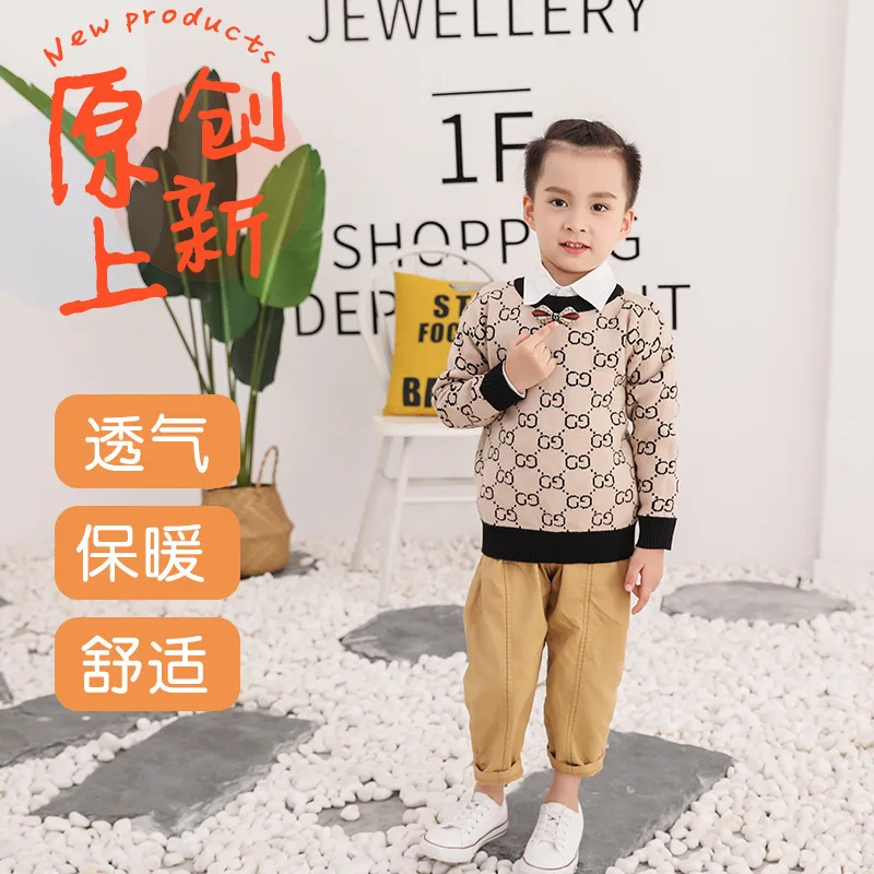 

CHILDREN'S Sweater Autumn And Winter 2019 Boys' Sweater Children Kids' Sweater BOY'S Lettered Pullover Sweater