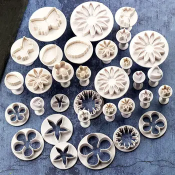 

33 pieces Flower Cookies Cutter Sugarcraft Gumpaste Embossing Mould Fondant Dessert Cake Decorating Tools wholesale
